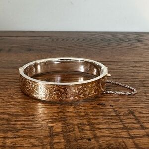 Stunning Birks Antique Sterling Silver Bracelet with 9 CT Gold Front | Engraved
